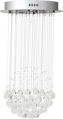Miniatura 9 de Tangkula Moderno candelabro de cristal K9, lámpara de techo LED de montaje empotrado para sala de estar, comedor y dormitorio, 5 luces GU10