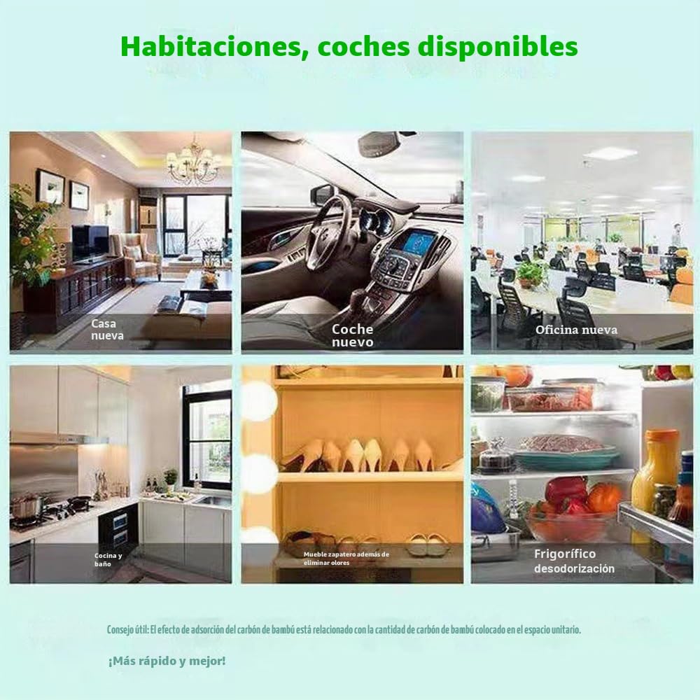 Paquete de 30 bolsas purificadoras de olores de carbón de bambú activado para el hogar o los autos; ambientador de coche; ambientador natural para el hogar, coche, armario, sótano, mascotas