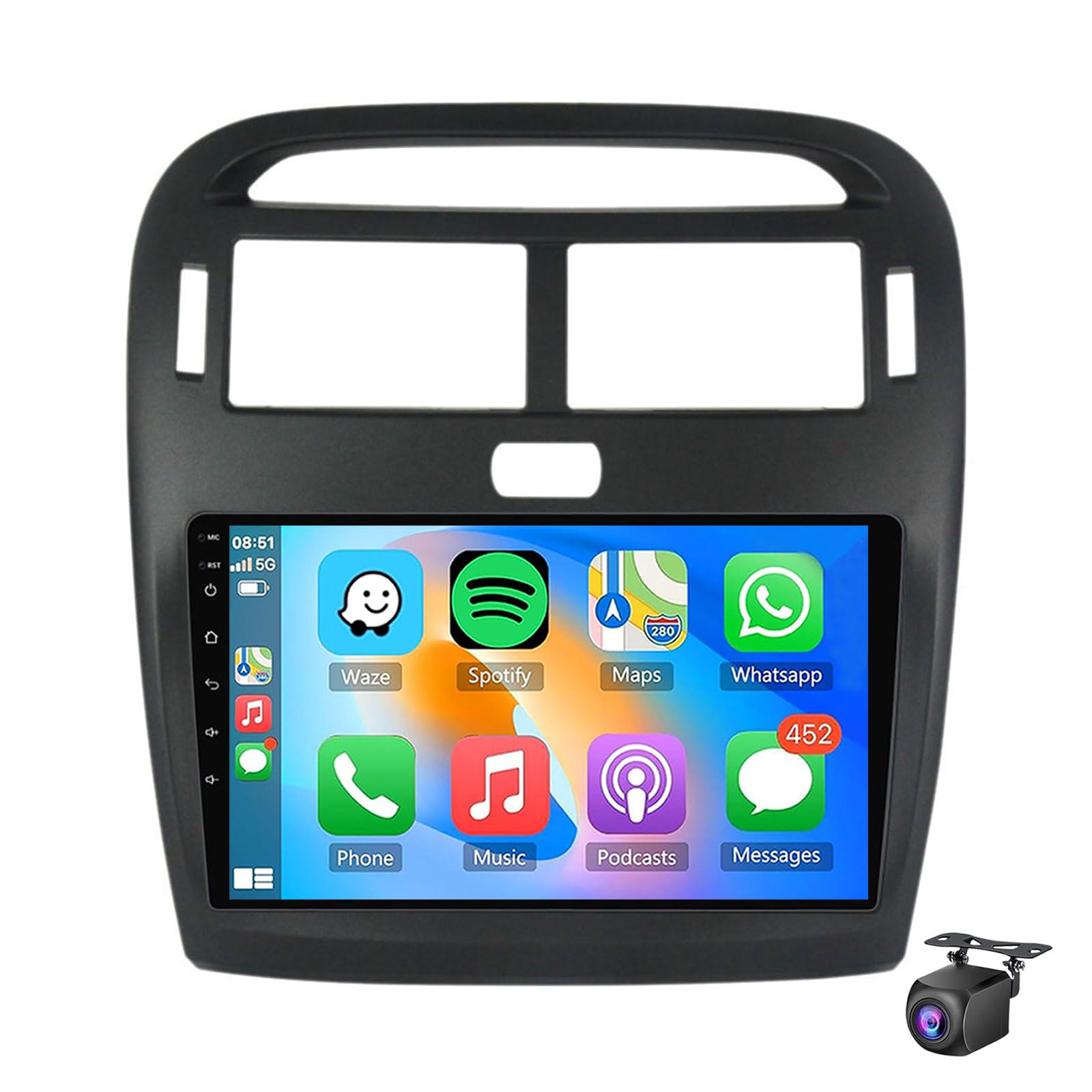 Android 15 Car Stereo For Le-xus LS430 2000-2006 With Wireless CarPlay Android Auto 9 Inch Touchscreen Radio With GPS Navigation WiFi Bluetooth Mirror Link EQ FM RDS SWC Back(Size:4Core 2+32G,Color:A)