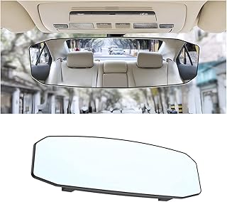 Car Rearview Mirrors, 12 inch HD Interior Clip-on Panoramic Rear View Mirror for Car, Wide Viewing Range,Anti-Glare Blue Tint, Universal Use for Cars, SUVs, Trucks, Vehicles (Large)