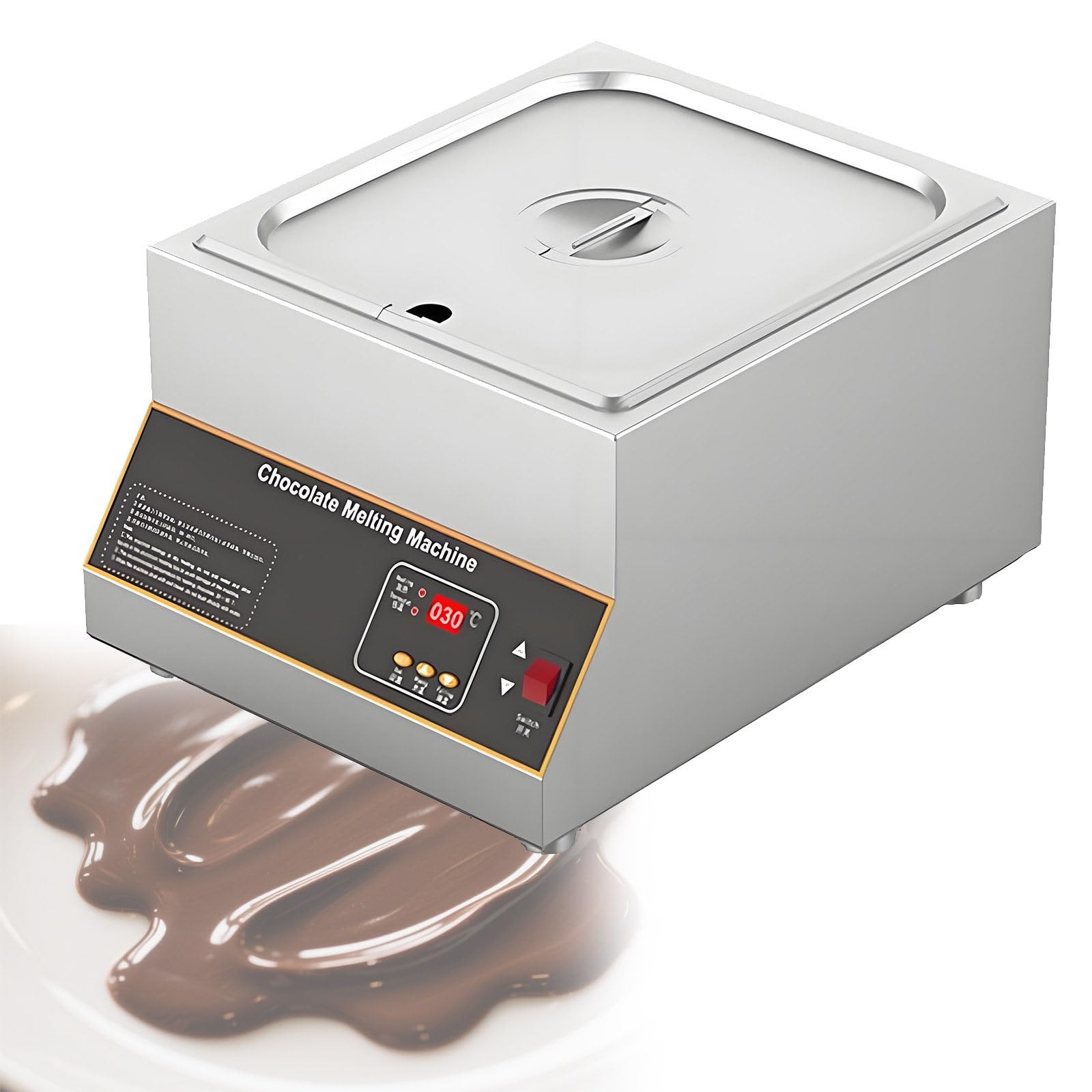 ASerZenith Commercial Chocolate Tempering Machine, Electric Melting Warmer For Precise Temperature Control 0-85℃, Ideal For Professional Chocolate Making,1Cylinder