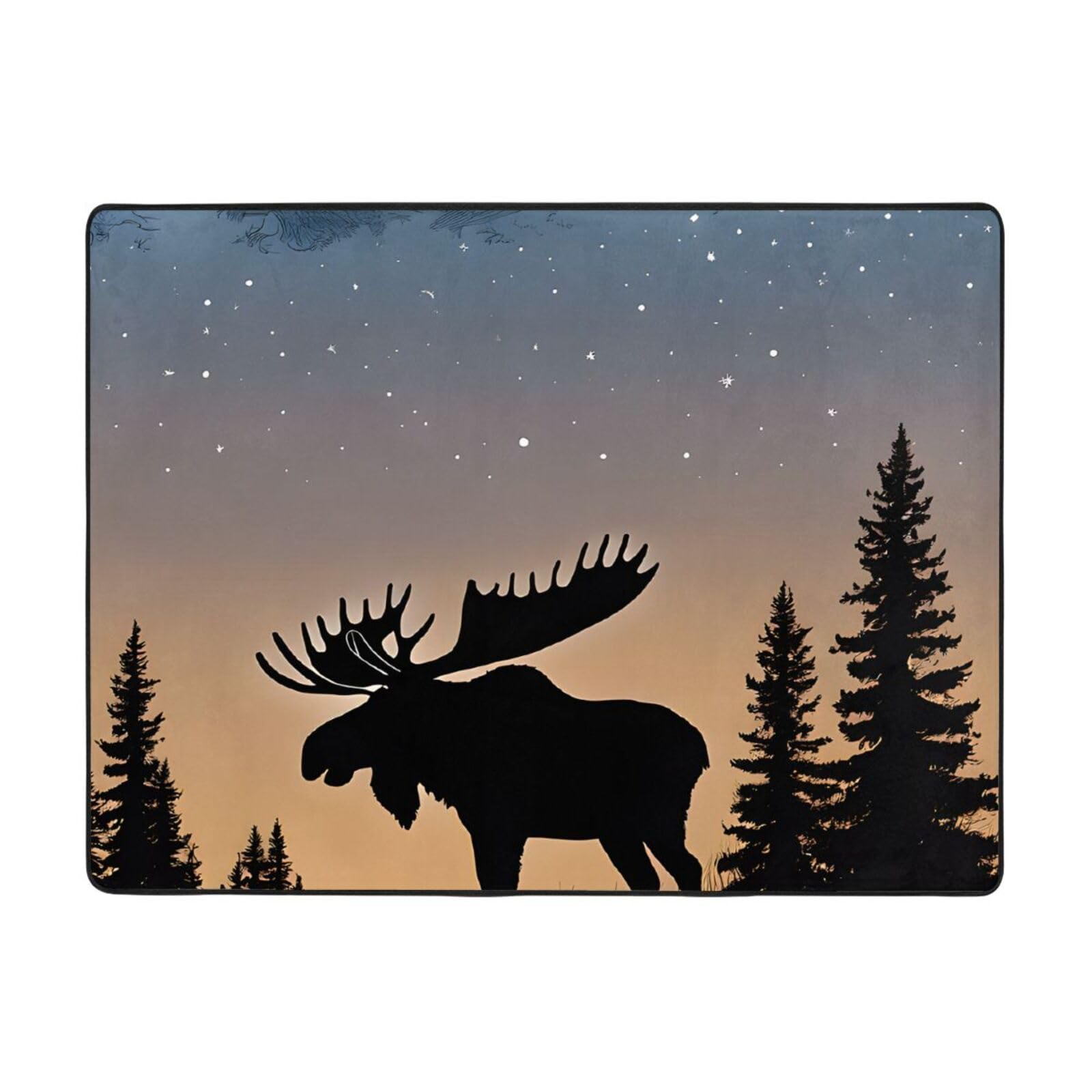 Tapis Moose Mountain Pine Tree Wilderness salon 160x122