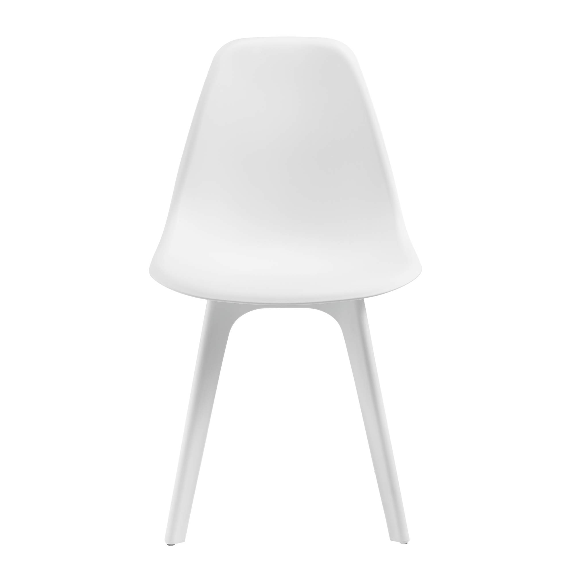 [en.casa] Set di 2 Sedie da Sala da Pranzo in Plastica Sedie Monoscocca Moderne con Schienale Design Ergonomico per Cucina Soggiorno - Bianco