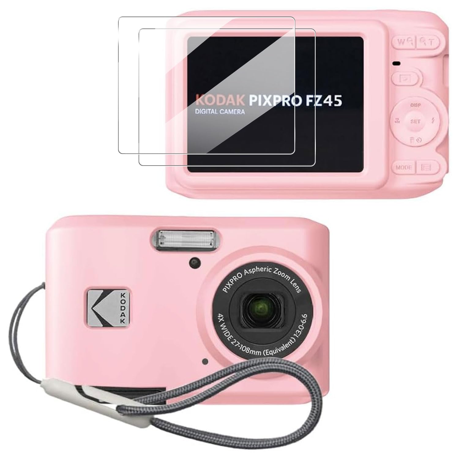 Tedubax Case for KODAK PIXPRO FZ45 Case, Soft Silicone for KODAK PIXPRO FZ45 - Anti-Scratch Slim Fit Lightweight Protective - pink