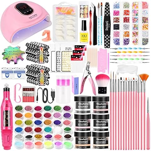 Nagelfräser für Gelnägel mit UV Lampe für Gelnägel set,nagelfräser,Nagelzubehör,Acrylpulver,Nagelfeilen,Nagelstudio Set für UV Nageldesign Gelnägel Nagelset Nail Art Frauen Cover