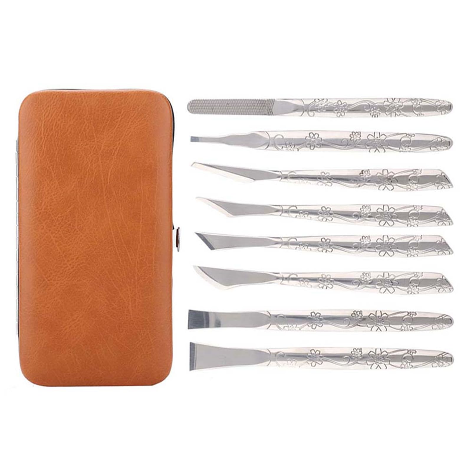 8-Piece Stainless Steel Pedicure Foot File and Callus Remover Set