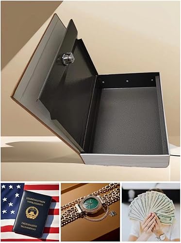 Miniatura 3 de Caja fuerte para libros con cerradura de llave, caja de seguridad oculta para dinero en efectivo y joyas, caja de almacenamiento de dinero ignífuga