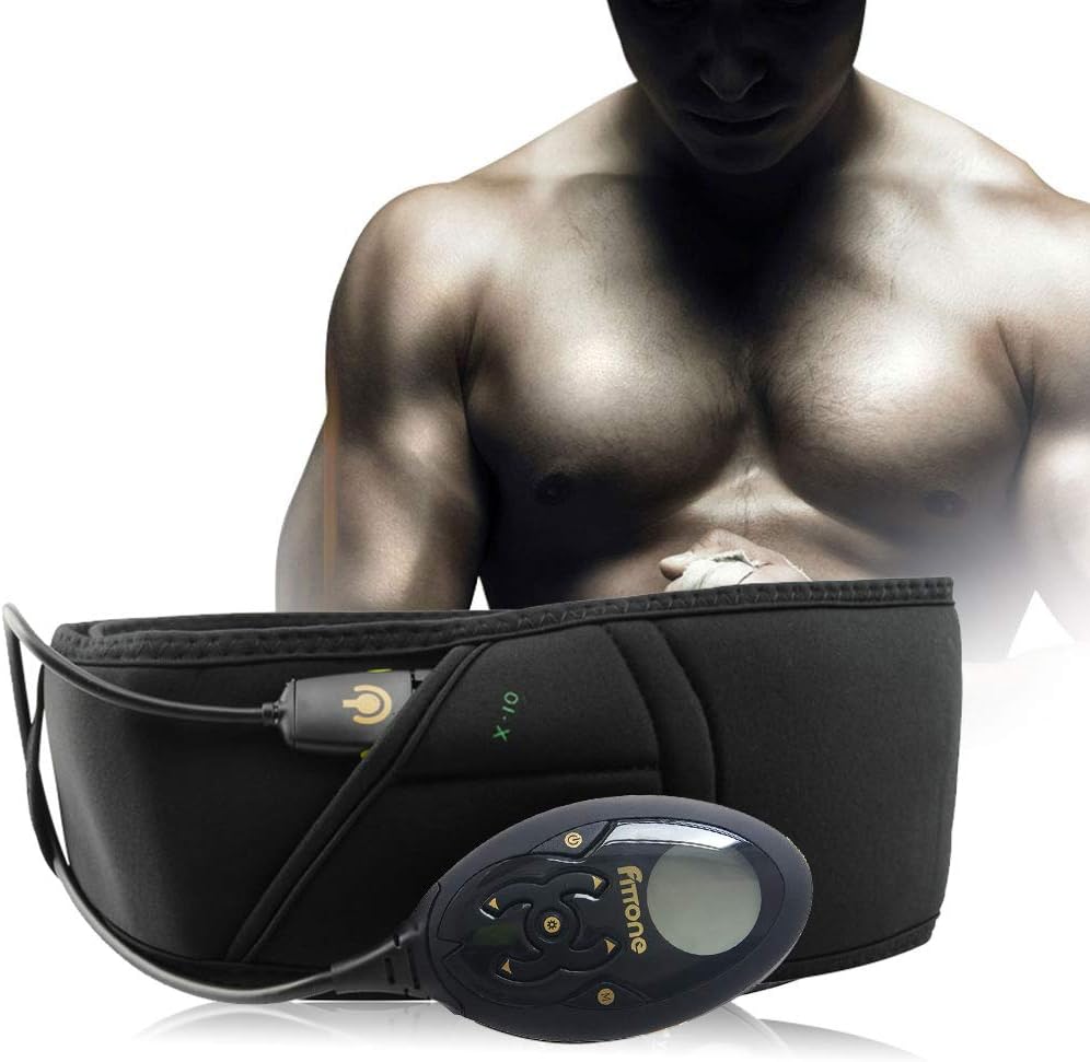 Woolala Abdominal Toning Belt, ABS Muscle Trainer Electric Waist Trimmer Belly Fat Burner Weight Loss Belt Home Exercise Equipment for Men