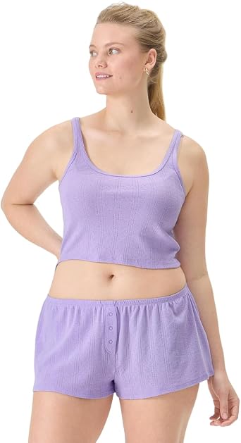 Florence by Mills Womens Cozy Crush Pointelle Easy Sleeptank Top