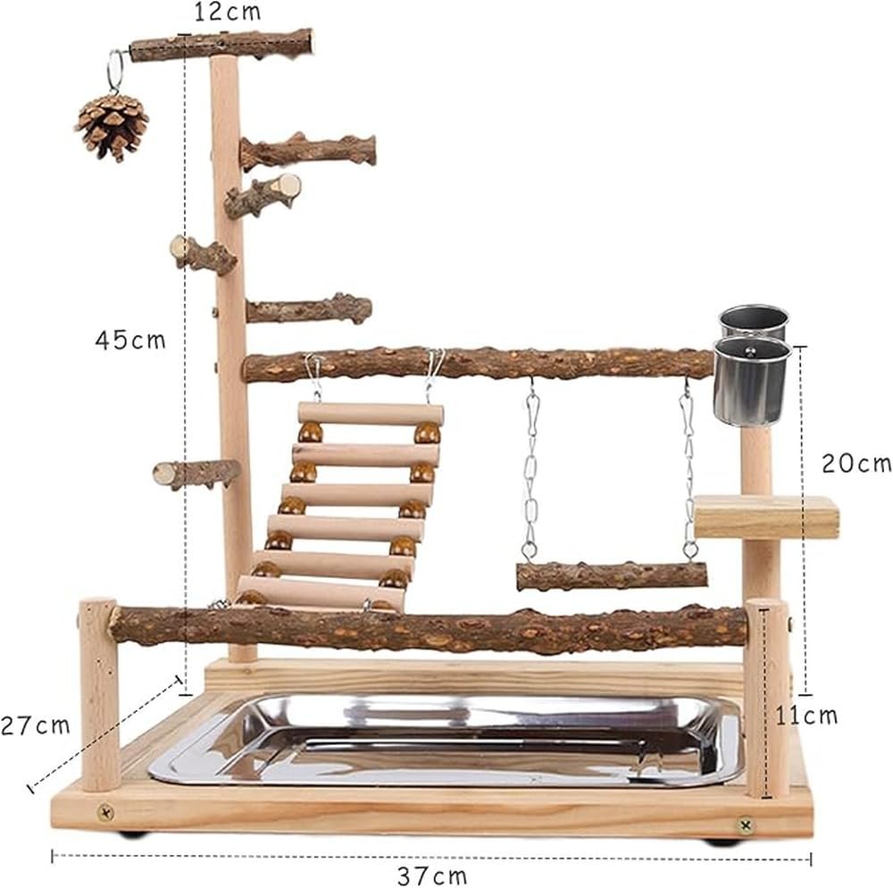 Area giochi per uccelli, robusto supporto per uccelli, connessione