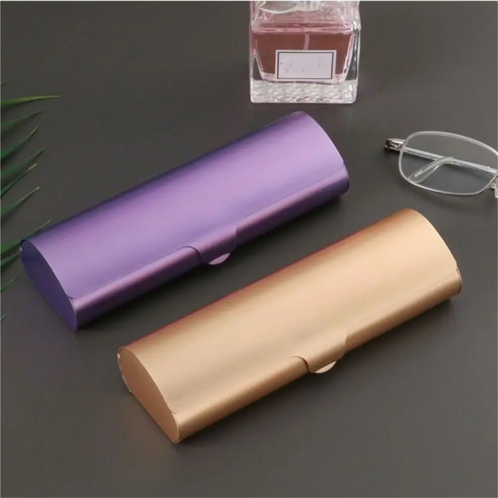 Estuche for gafas esmerilado de aleación aluminio, 2 uds., estuche for sol, caja almacenamiento for pequeñas Para Mujer