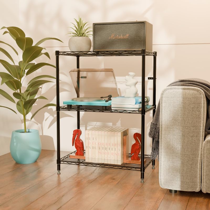 Image of 3-Shelves Heavy Duty Steel Storage Rack | Multipurpose Shelving Unit for Kitchen, Home & Utility