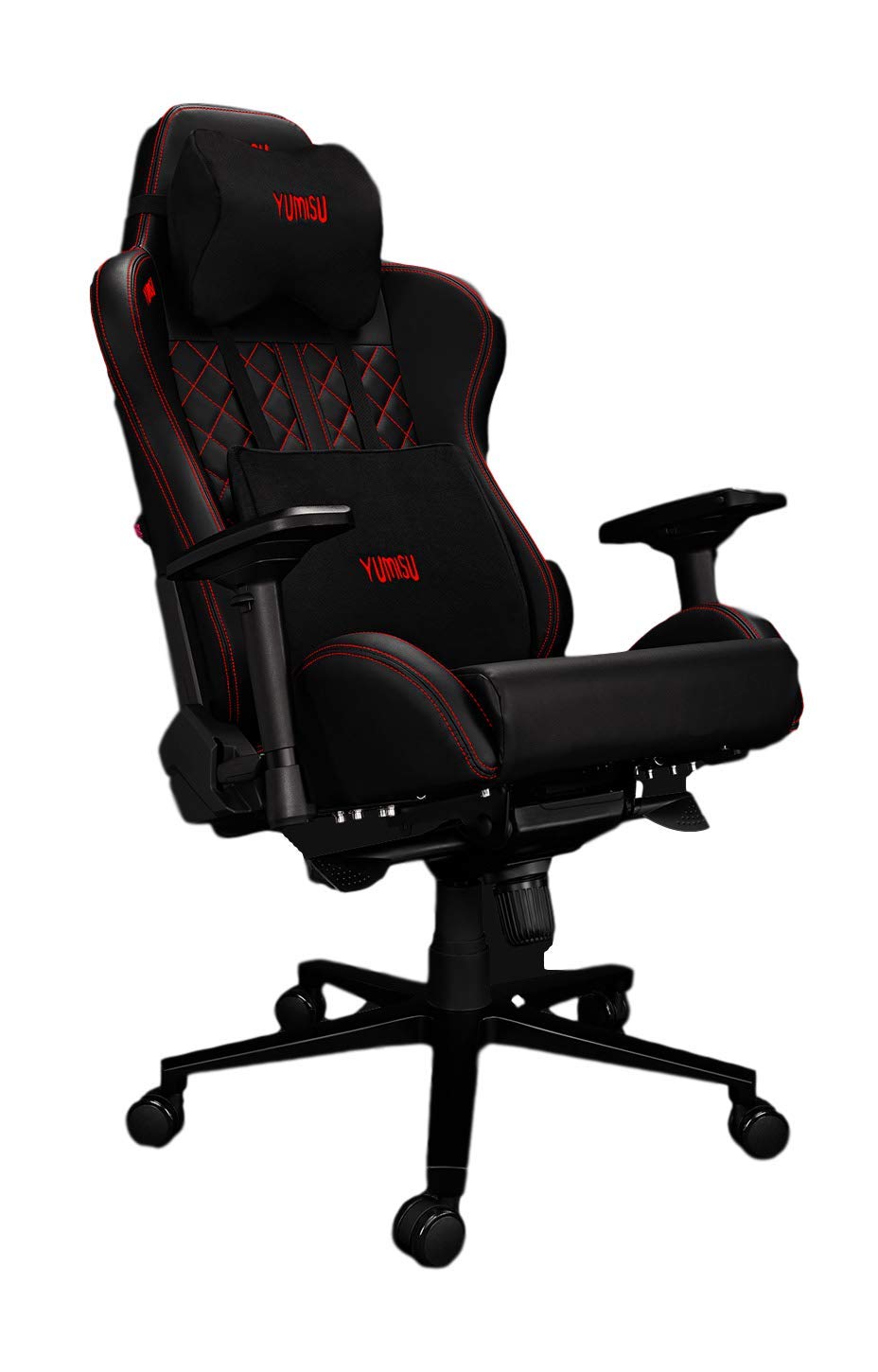 YUMISU 2050 Gaming Chair - Red - Reinforced Aluminium Construction with Ergomultiblock Mechanism. Minimalist Design and a Comfortable ISHIN Cushion Guarantee You a Comfortable Seat!