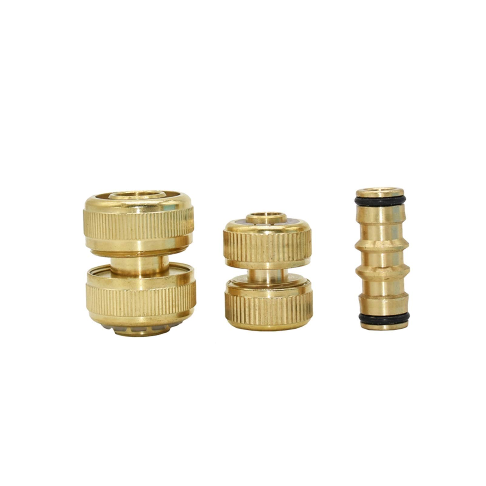Conector de manguera de jardín Accesorios 6pcs 5/8 "1/2" 3/4 "Reparación de la manguera de latón de la manguera del conector rápido del conector de la extensión del conector de cobre con tuerca de blo