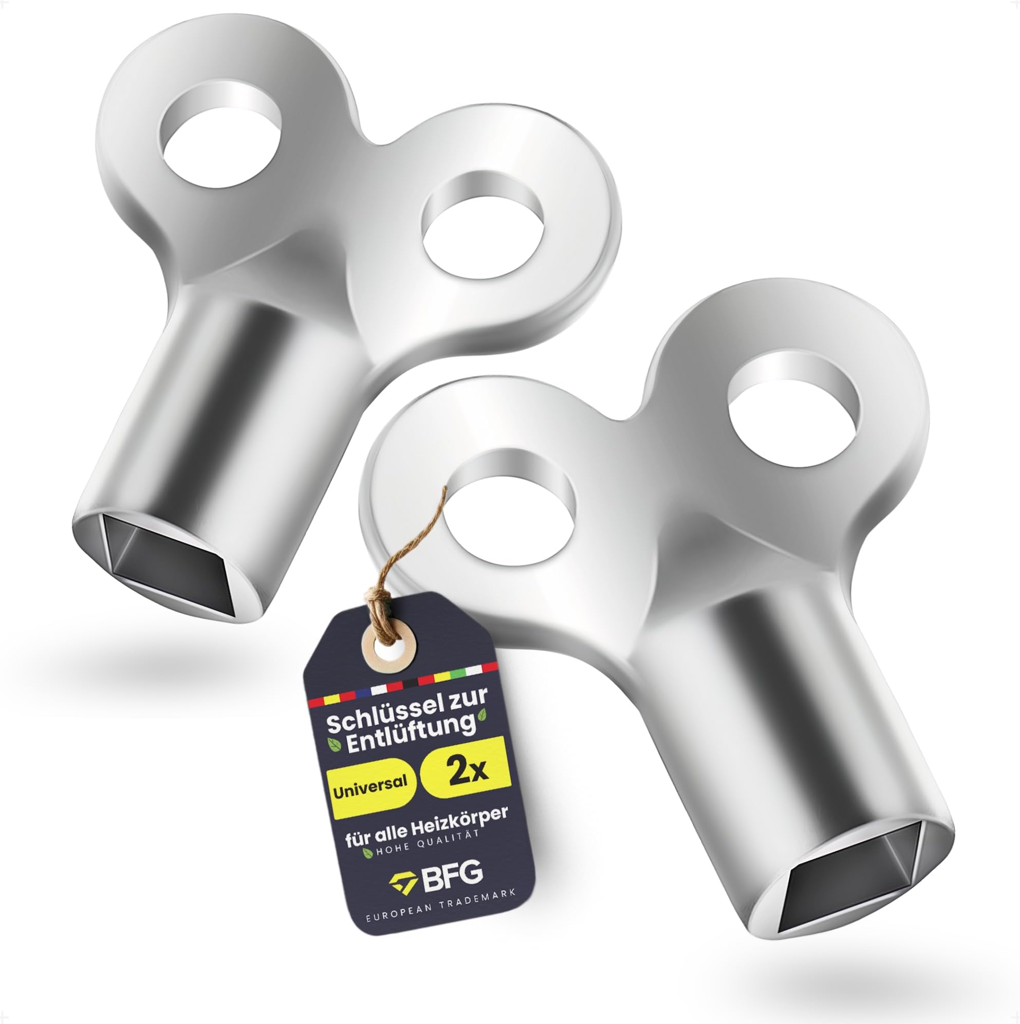 Tecuro Entlüftungsschlüssel Set - 4x Heizkörper Entlüfter 5mm Vierkant