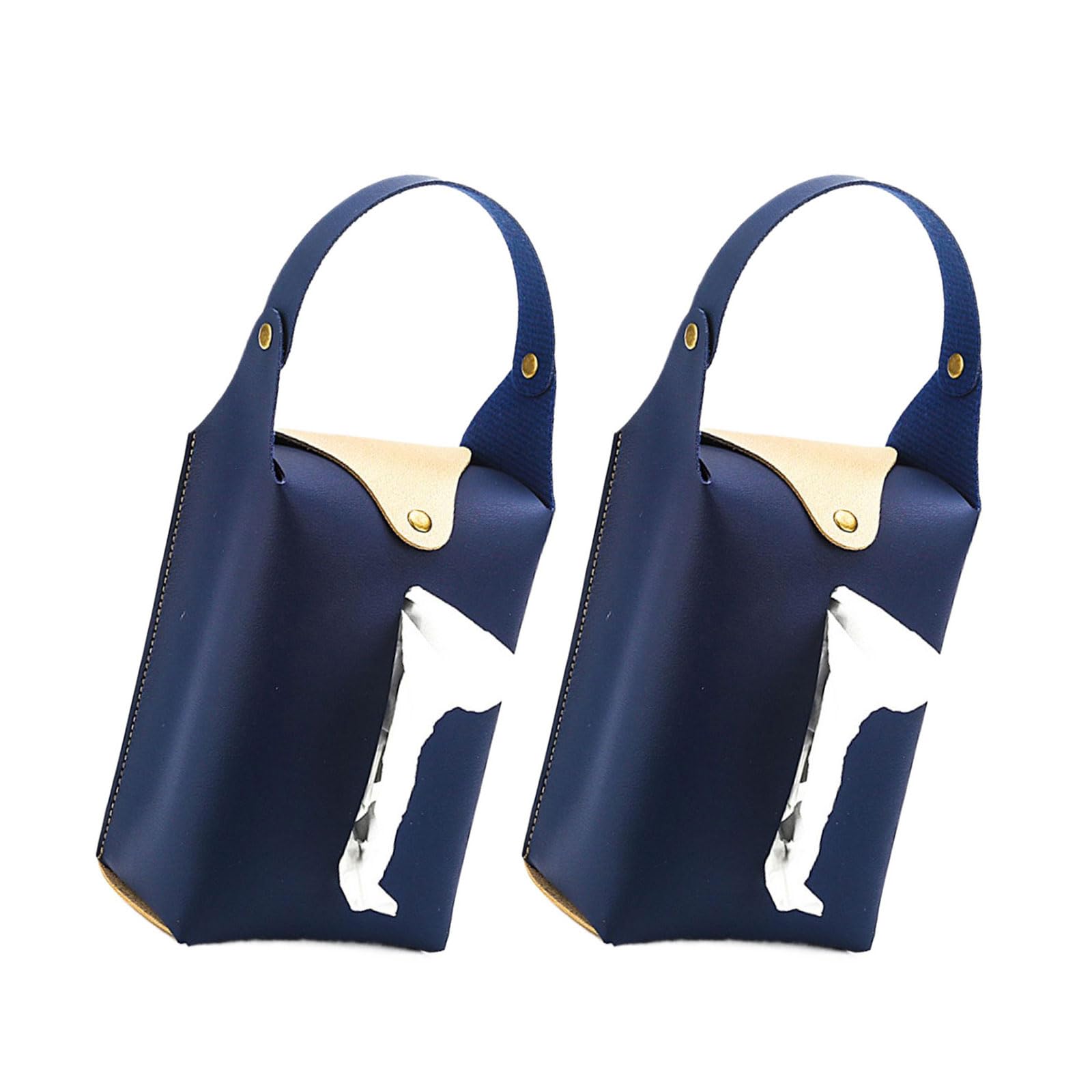 2pcs Colorful PU Leather Tissue Holder Box Hanging Paper Towel Dispenser for Living Room and Vehicle Interiors Stylish Tissue Container