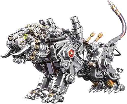 HMNY Kits de modelos de rompecabezas de metal 3D, rompecabezas 3D para adultos, kits de modelo de metal 3D de tigre para colección, regalos