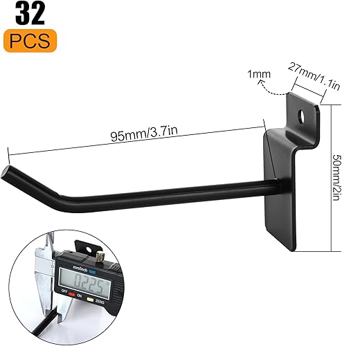 Miniatura 2 de ZOEYES 32 ganchos de pared de 4 pulgadas, ganchos de metal para panel de pantalla, ganchos resistentes para panel, ganchos de calidad comercial