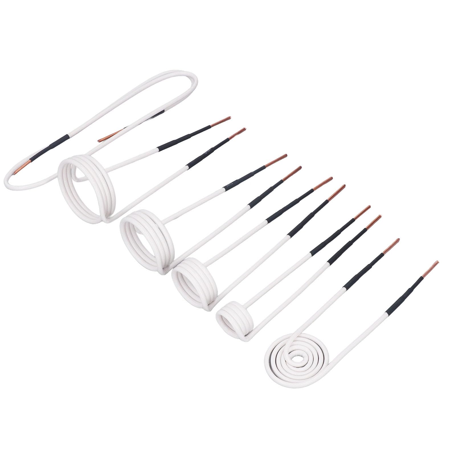 Induction Heater Coil Kit, 6pcs 2.5mm BrassCore 20 30 40 50mm Forming Flat Type Magnetic Induction Heater Wires for Removing Rusty Bolts Nuts