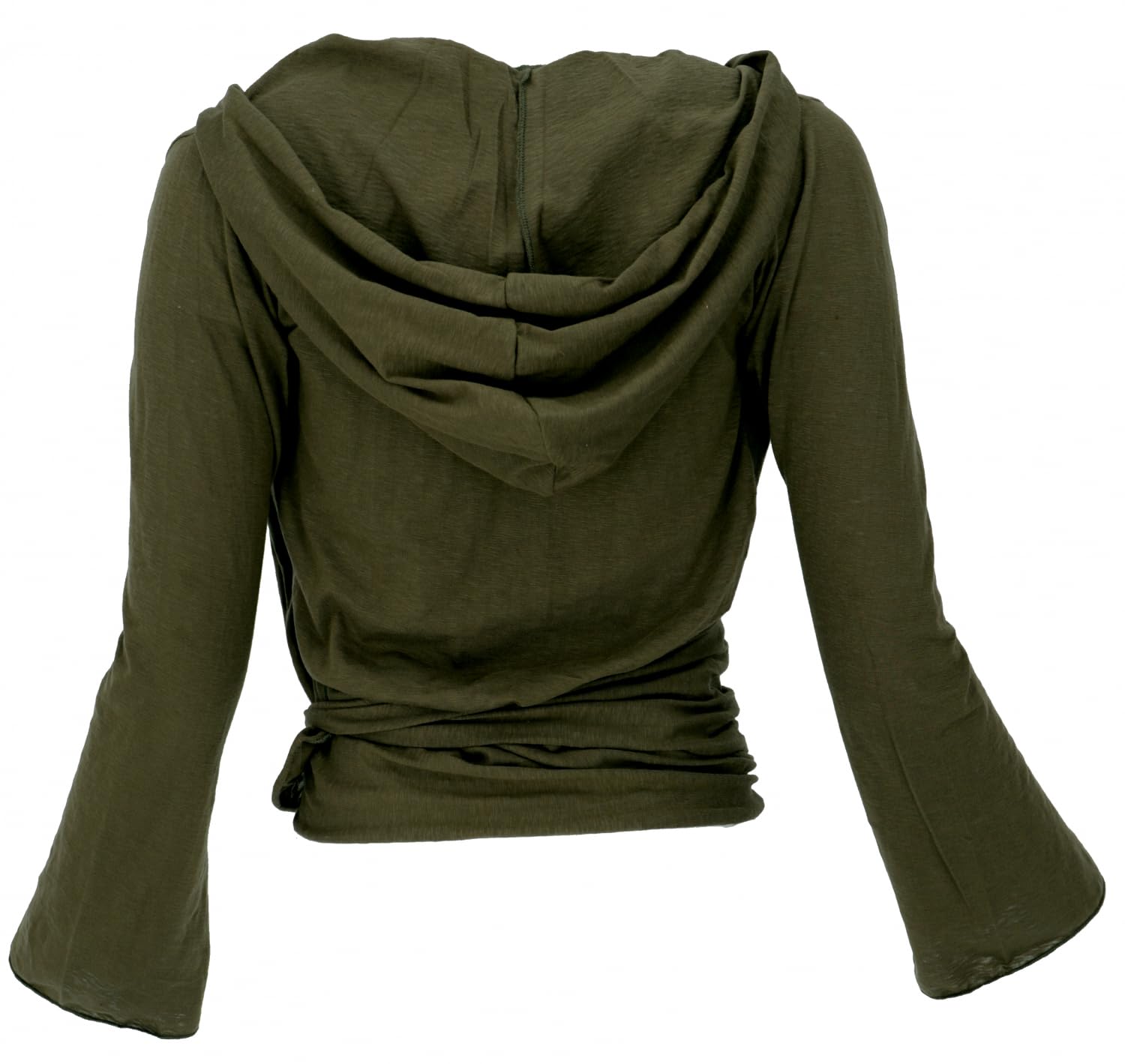 GURU SHOP Wickelshirt, Yogashirt, Langarmshirt mit Trompetenärmeln, Damen