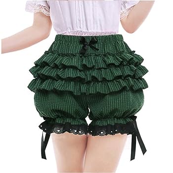 Fiamll Joli Short Bloomers Pour Femme - Pantalon De Pyjama Avec Volants - Style Victorien - Short Bouffant - Bermuda - Short Court - Blanc, A-blanc., S