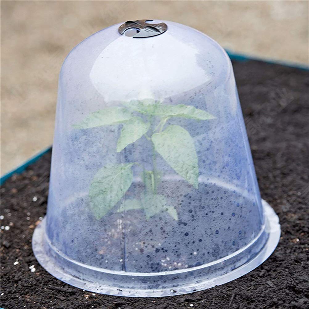 Lot de 6 dômes de protection réutilisables en forme de cloche en plastique pour le froid et le réchauffement du sol de jardin et des plantes en croissance, transparent