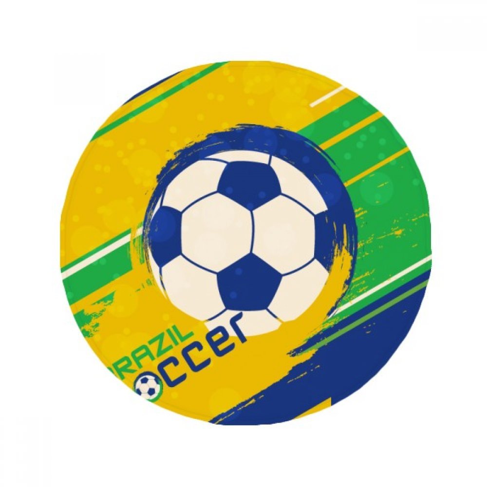 Tapis de sol football Brésil 80cm rond antidérapant chambre