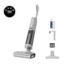 DREAME G10 Pro Aspirapolvere Lavapavimenti, aspirazione da 16 kPa, spazzola che pulisce sui due lati, pulizia automatica con doppia rotazione, autonomia di 35 min, ampio display LED, 75 dBA