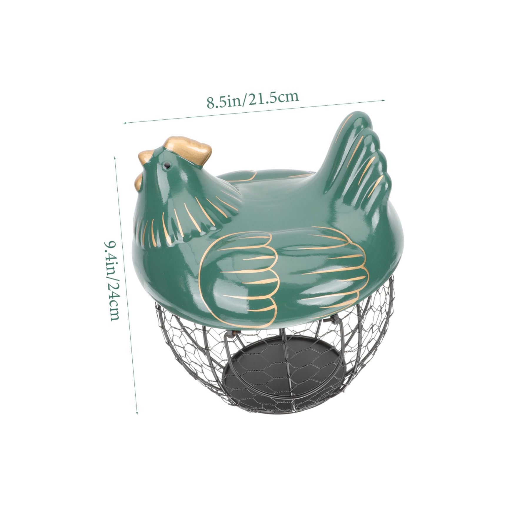 Porte-œufs Portable en Céramique et Fer, Panier Poule Couvercle