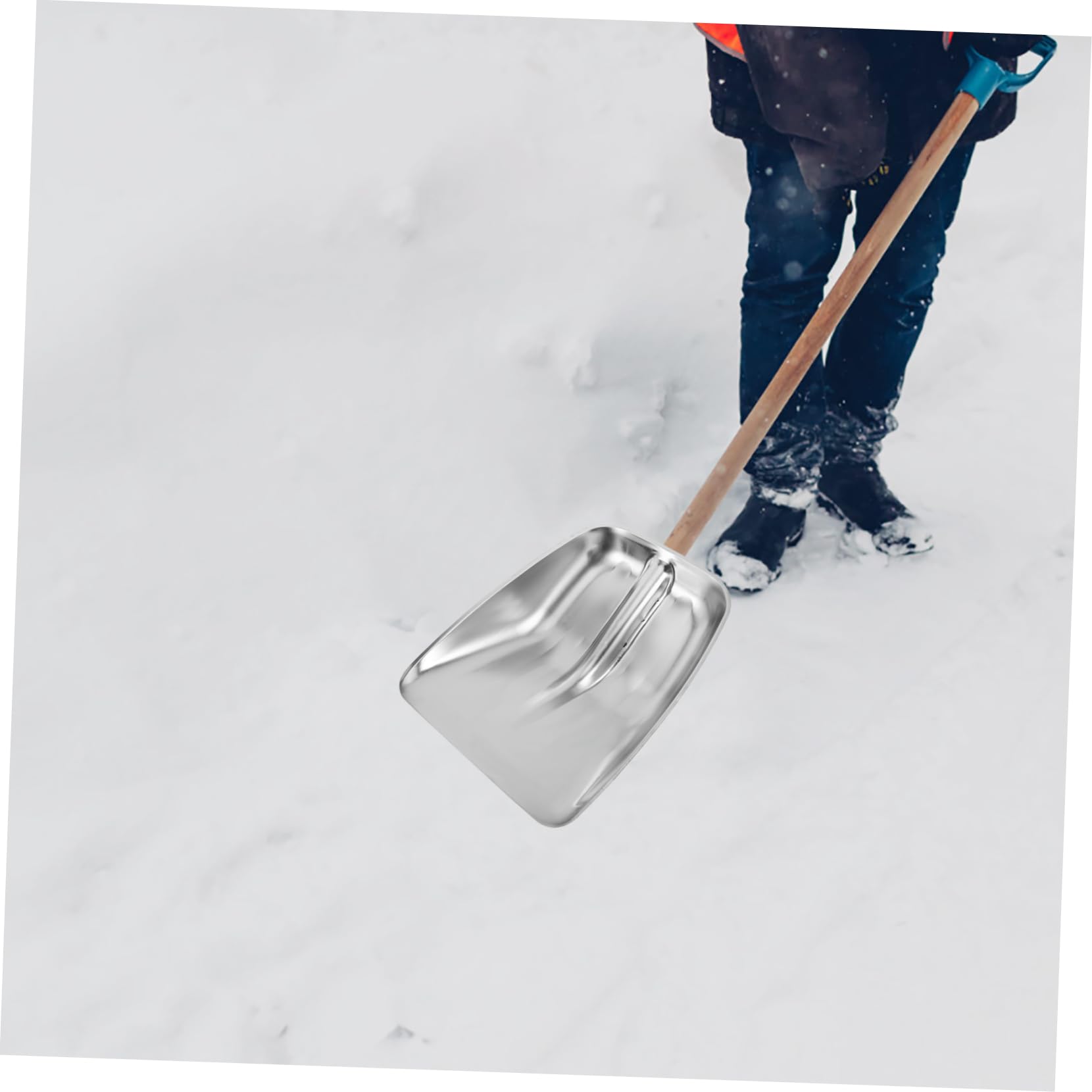 Mipcase Testa di Pala da Neve in Acciaio Inossidabile Argento, Design Efficiente e Facile Installazione, per Rimozione Neve e Gestione Cereali All'aperto
