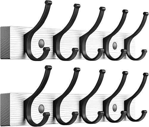 Miniatura 8 de Perchero para colgar en la pared, ganchos de madera de 16.5 pulgadas, ganchos de pared para colgar, perchero para colgar sombreros, bolsos, llaves