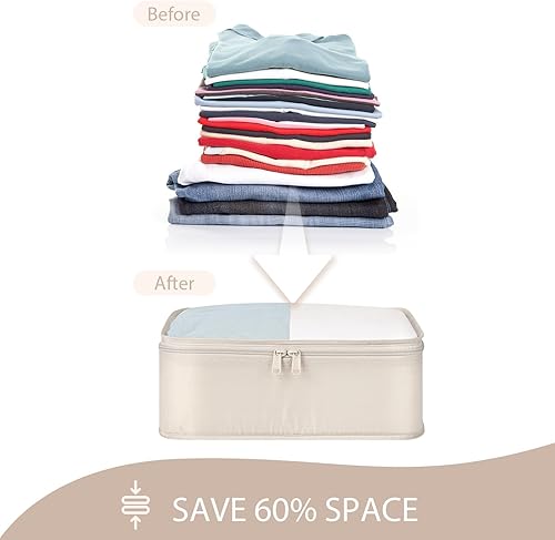 Miniatura 6 de DIMJ - Cubos de equipaje para maleta, bolsas ligeras de viaje para artículos imprescindibles, con bolsa grande para artículos de aseo personal,