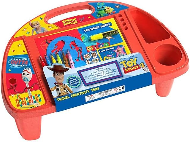 JMS we create smile Disney Pixar Toy Story 4 | Creativity Travel Tray Large Student Desk Portable Children Activity Table Indoor & Outdoor Multifunctional Activity Tray for Kids Toddlers