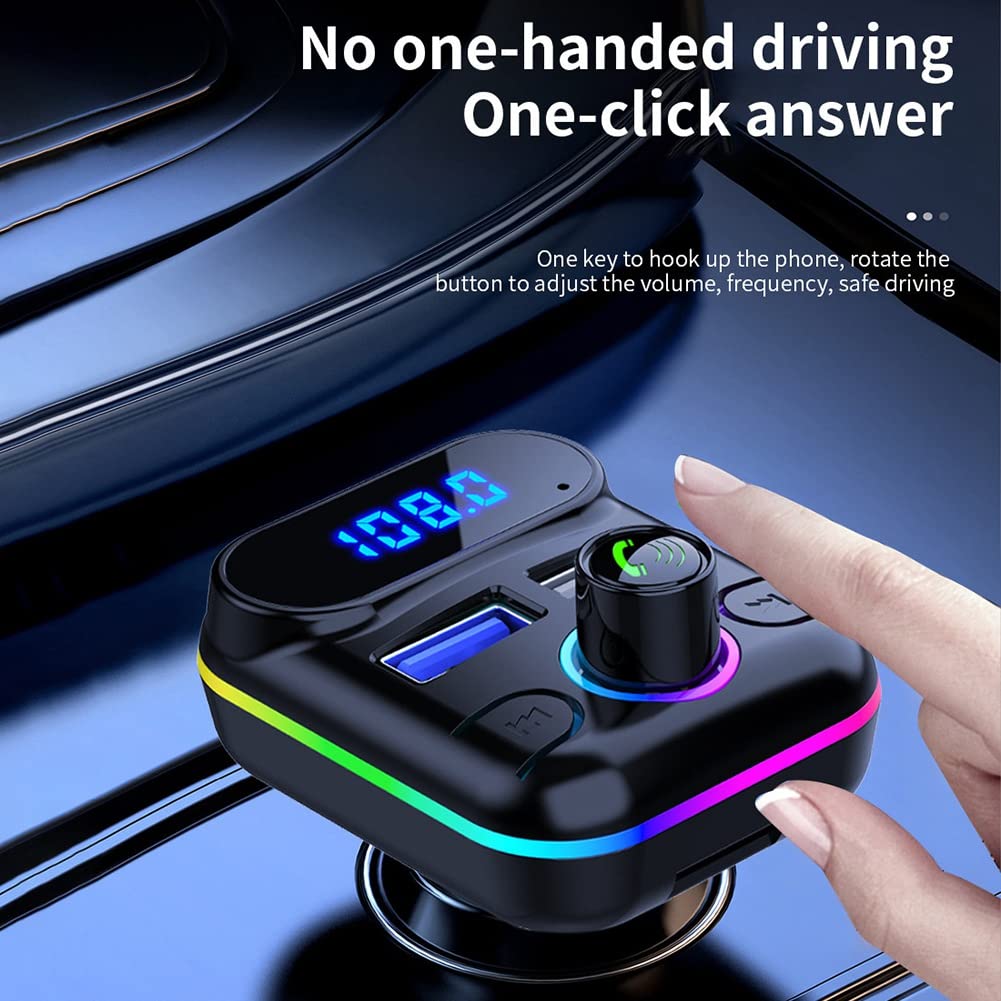 Auto-Freisprecheinrichtung M33 Bluetooth-Kompatibler 5.0-FM-Sender Dual-USB-Ladegerät-Kit MP3-Modulator-Player Disk-Player