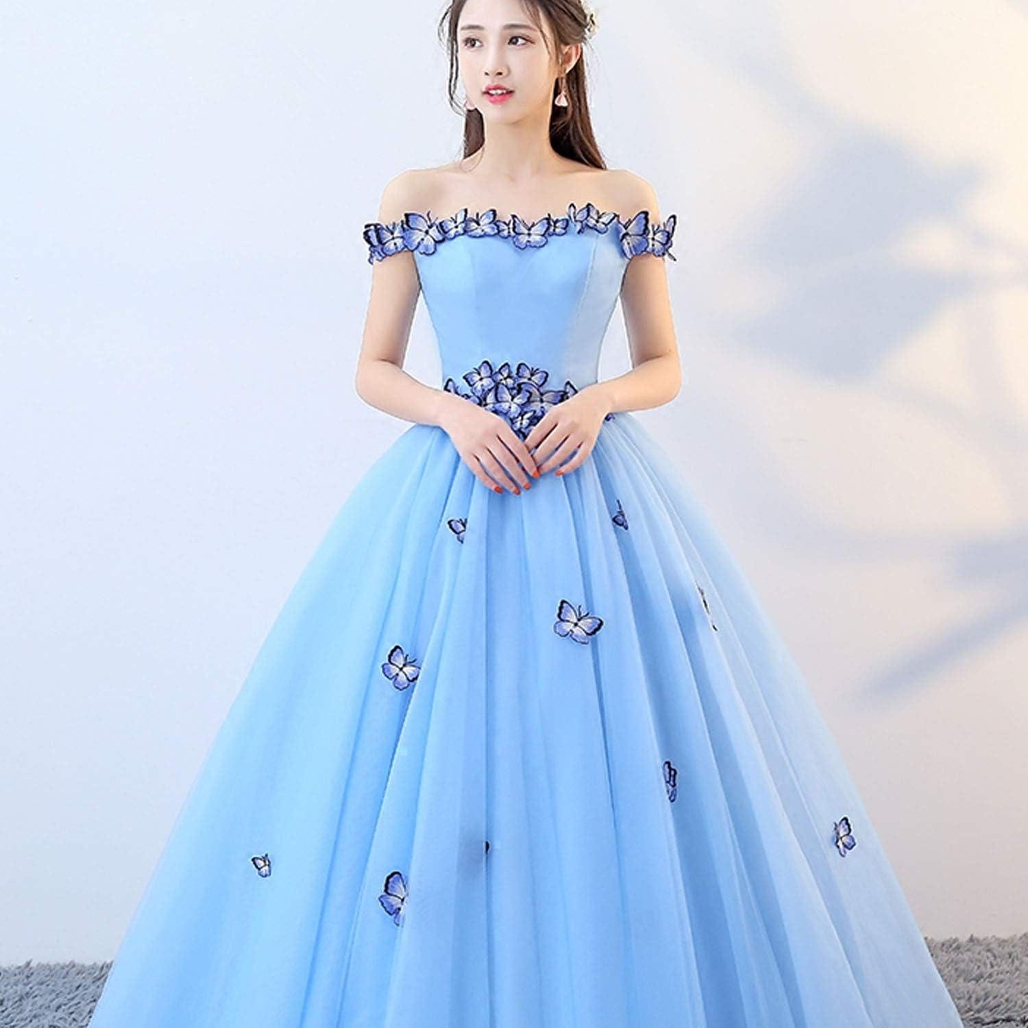 light blue butterfly dress