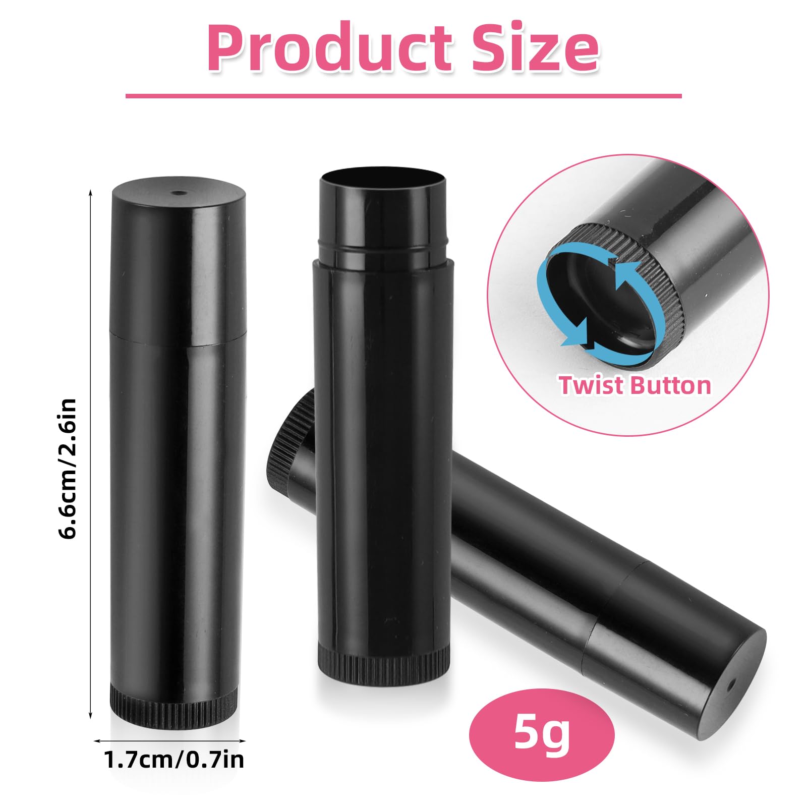 Leere Lippenstifthülsen – 30 Stück, Wiederverwendbar, 5 G Fassungsvermögen, Mit Drehmechanismus, Für DIY Lippenbalsam