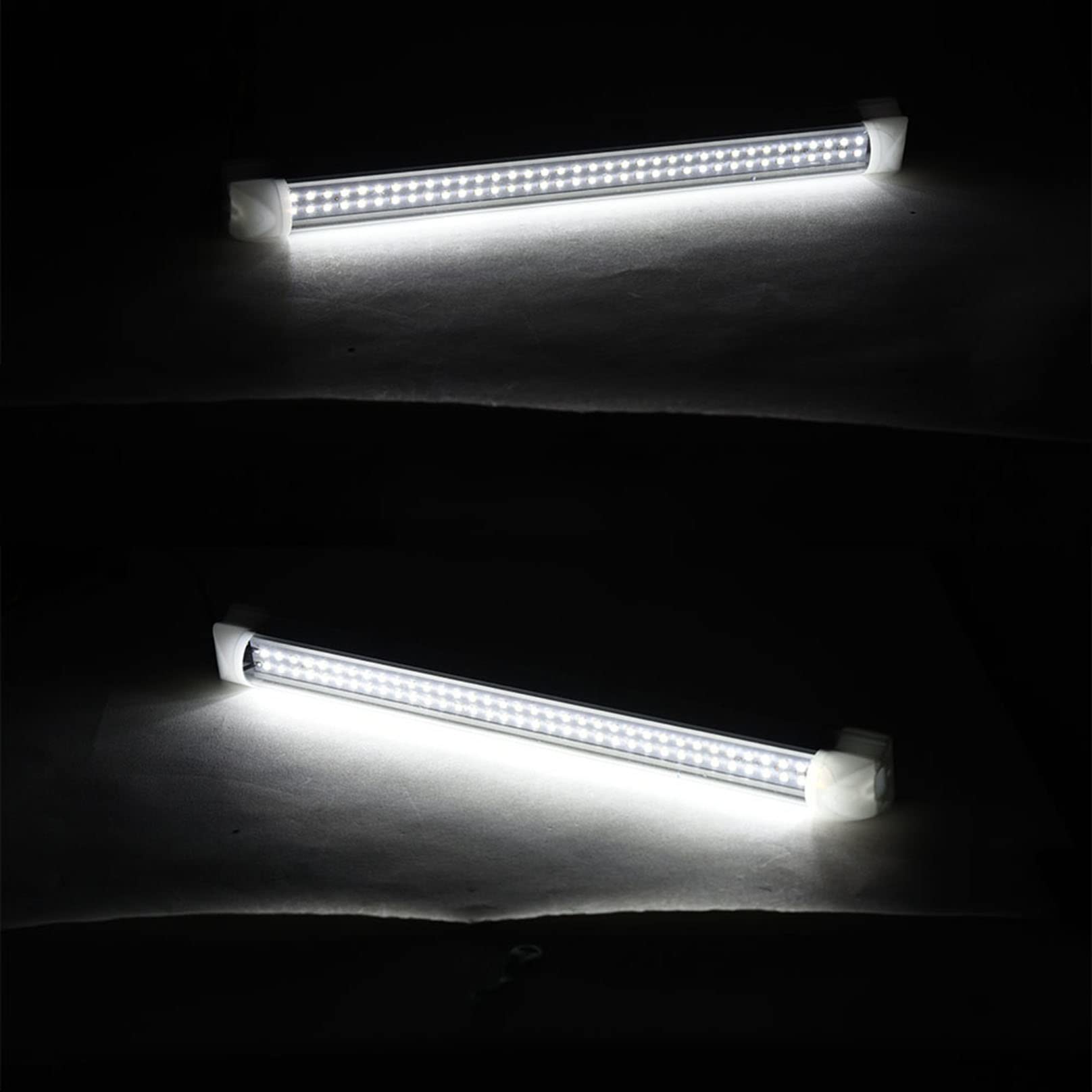 8 paczek 12V listwa oświetlenia wnętrza LED, 72LED 450lm 6W świetlówka LED Taśma oświetleniowa do samochodów dostawczych Auto Camper Bus Przyczepa kempingowa Łódź Samochód