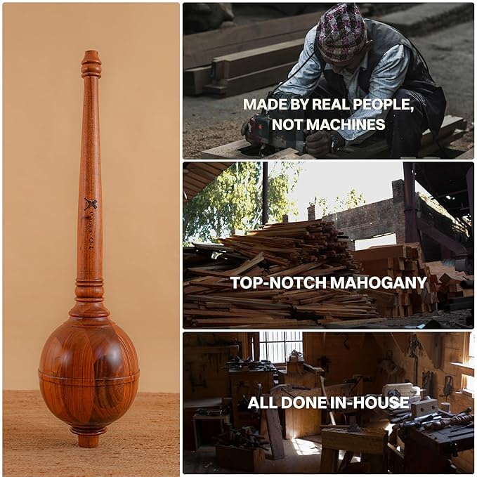 Image of Premium Hanuman Gada for Strength Training & Mobility | Handcrafted African Mahogany Mace | As Seen on Shark Tank India! | Ancient Indian Fitness Tool (2-3 kg)