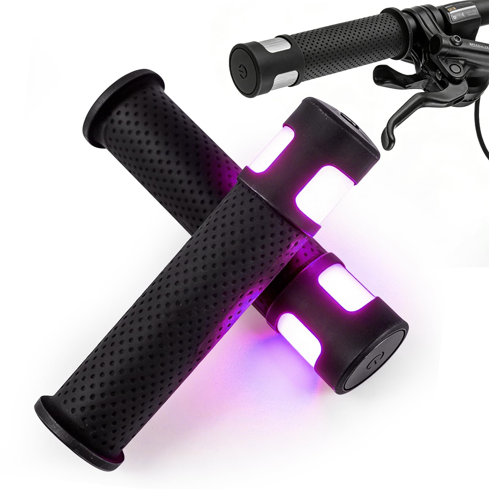 1 Paire Lumière De Guidon, 14,3 X 3,9 cm E Scooter Clignotant, Poignée De Guidon De Scooter E, Poignée Clignotante De Scooter Clignotant LED Voyant De Guidons Etanche Pour Le Cyclisme Longue Distance