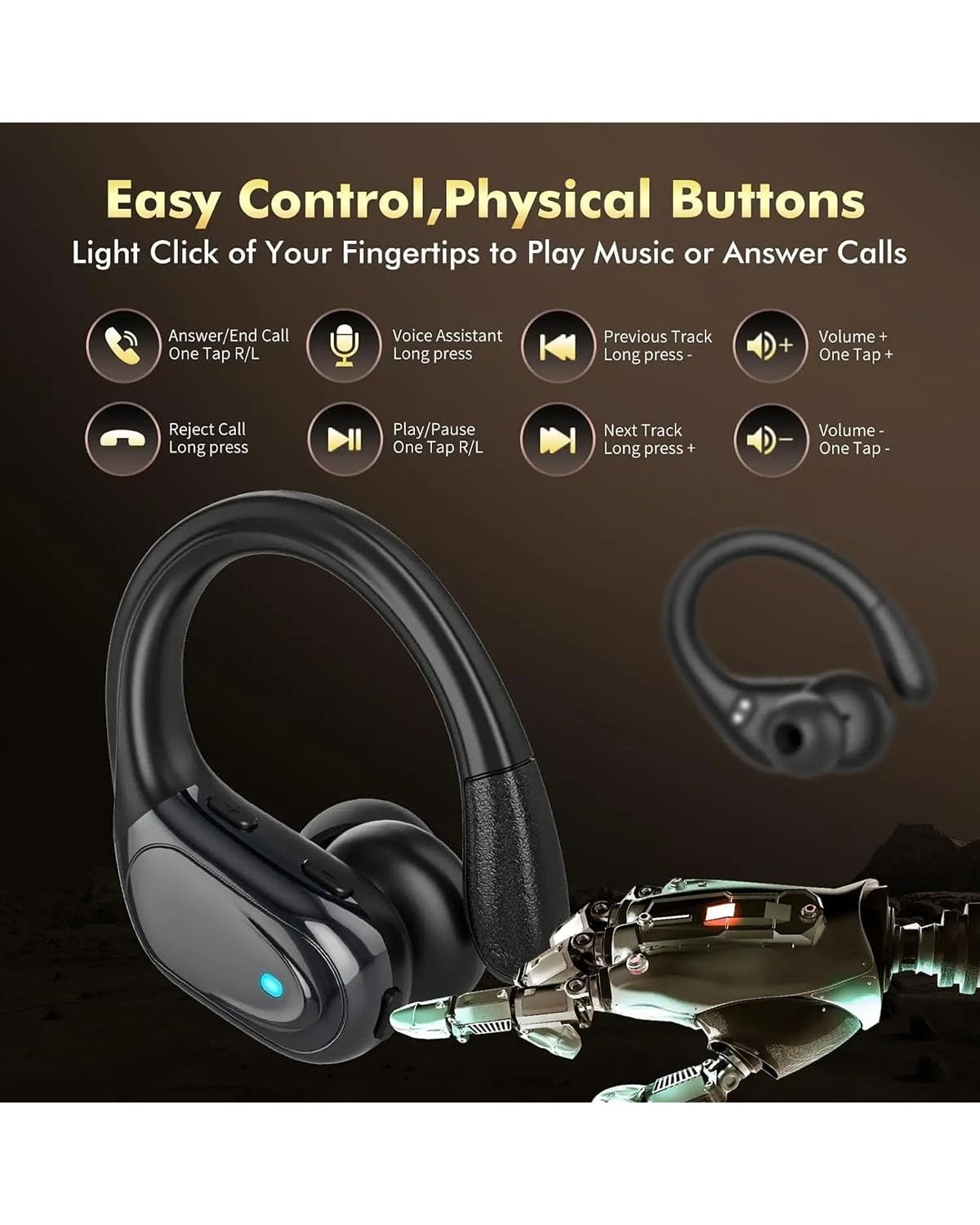 para Auriculares Binaurales Deportivos Mini Earbud con Micrófono
