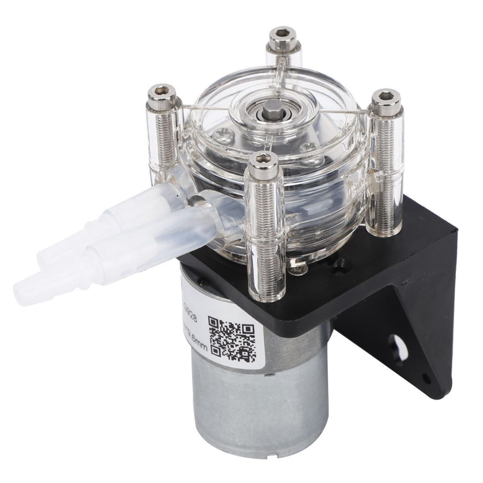 Eujgoov Peristaltische Pumpe 24 V mit Transparentem PC-Kopf, 500-ml-Min.-Dosierpumpe, 3-Rollen-Low-Pulsation, Lebensmittelechter Silikonschlauch, Leiser Motor für den Industriellen Wassertransfer Im