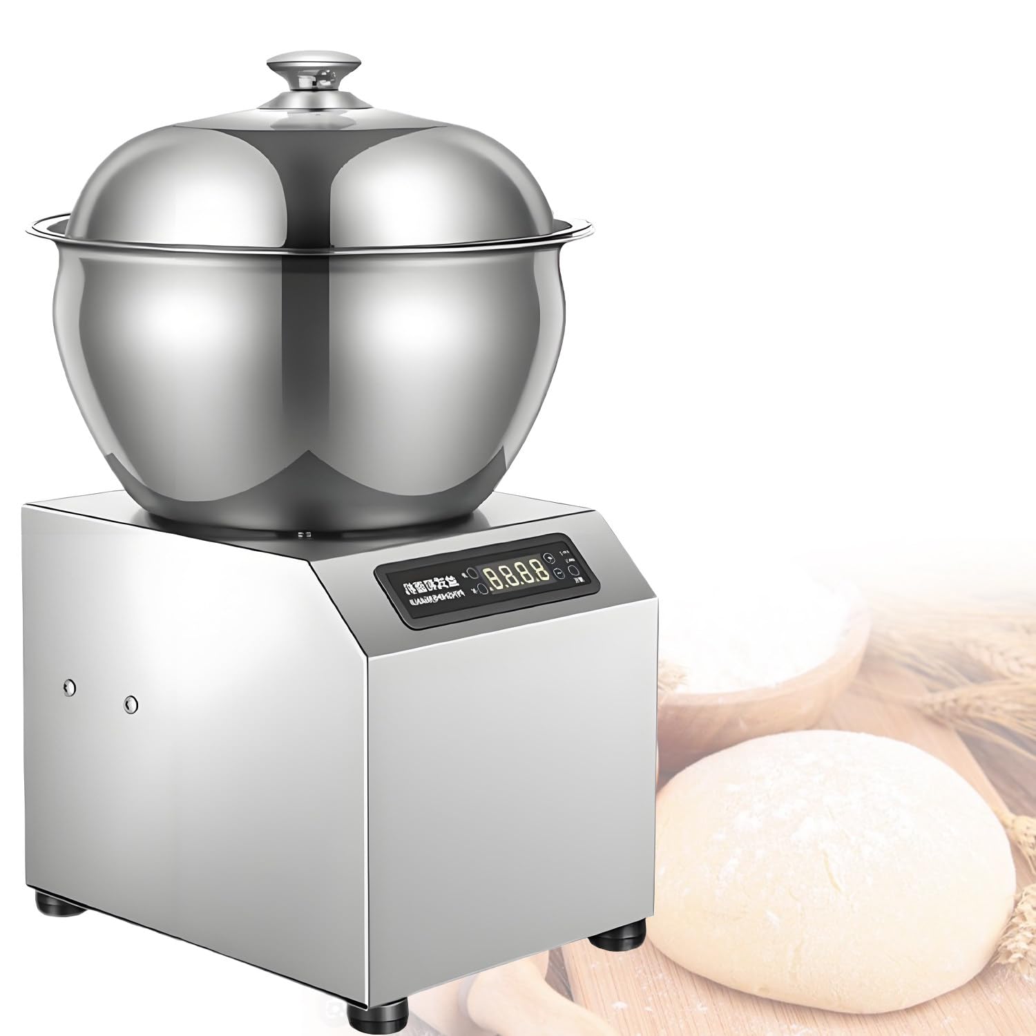 Impastatrice a Spirale in Acciaio Inox da 2200 W, Macchina impastatrice a Spirale per impieghi gravosi da 5/8 kg, con Doppia Rotazione, per panetteria, Pizzeria, ristoranti 8KG