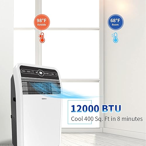 Miniatura 3 de Shinco Aire acondicionado portátil de 12,000 BTU con función deshumidificador incorporada, 400 pies cuadrados, pantalla LED, control remoto, kit