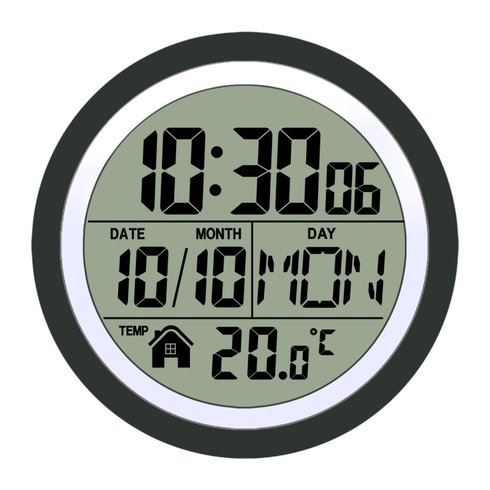 Qianly Shower Clock Small Wall Clock Easy to Use, Practical,Indoor Wall Clock for Living Room, Black