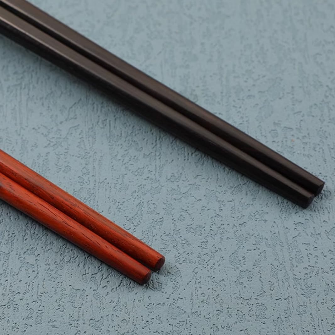 Juego de regalo de palillos chinos reutilizables de madera de ébano de primera calidad, caja de regalo, palillos chinos japoneses coreanos de madera natural con estuche, palillos antideslizantes