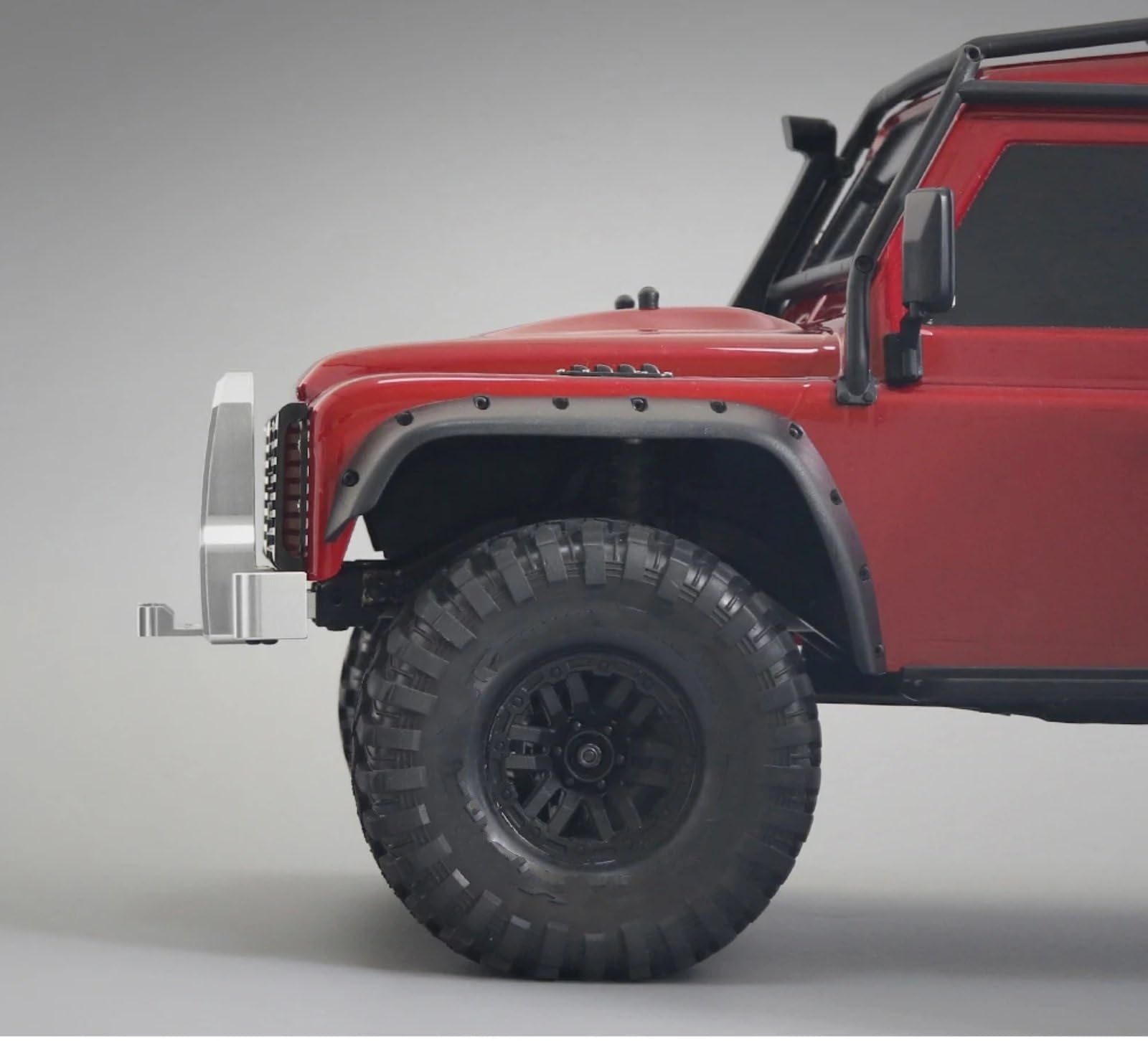 Compatible con TRX-4 para Defender 82056-4 1/10 RC Crawler Car, Piezas De Actualización Parachoques Delantero Y Trasero Aleación Aluminio RC Mejoras