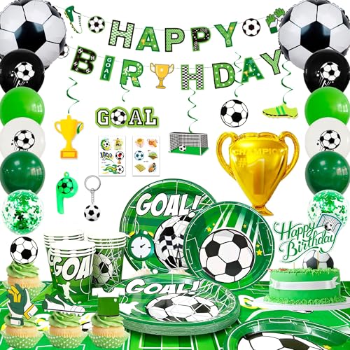 Fournitures de Fête de Football,113pcs Decoration Anniversaire Foot & Vaisselle Football...