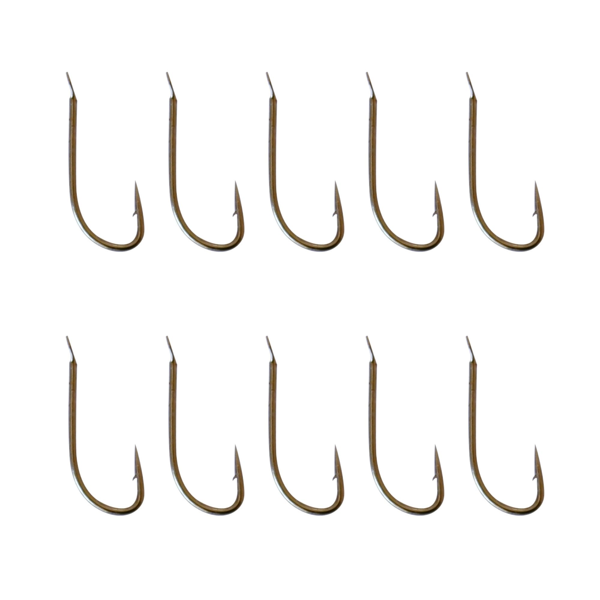 Set di 10 Ami da Pesca Legati Bronzo N16, Filo Monofilo DIA 0,10mm, 50cm - Monofilamento - Accessori - Attrezzatura - Lega Ami - Hooks