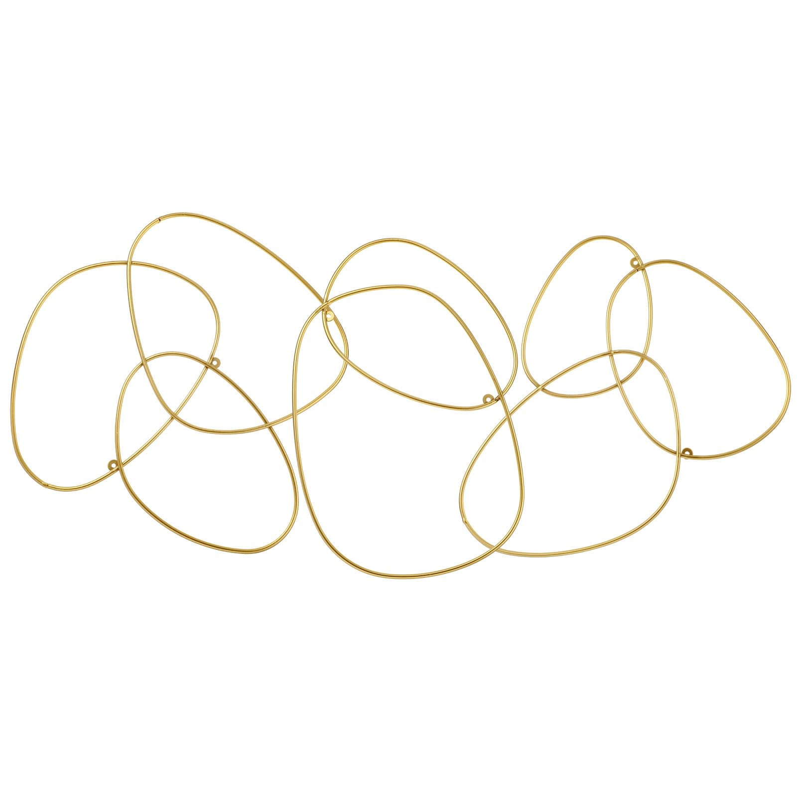 Hicarer 3 Pcs Interlocking Rings Wall Sculpture Gold Metal Home Wall Decor Abstract Aesthetic Gold Decoration for Art Bedroom Living Room Bathroom Home(Circle)