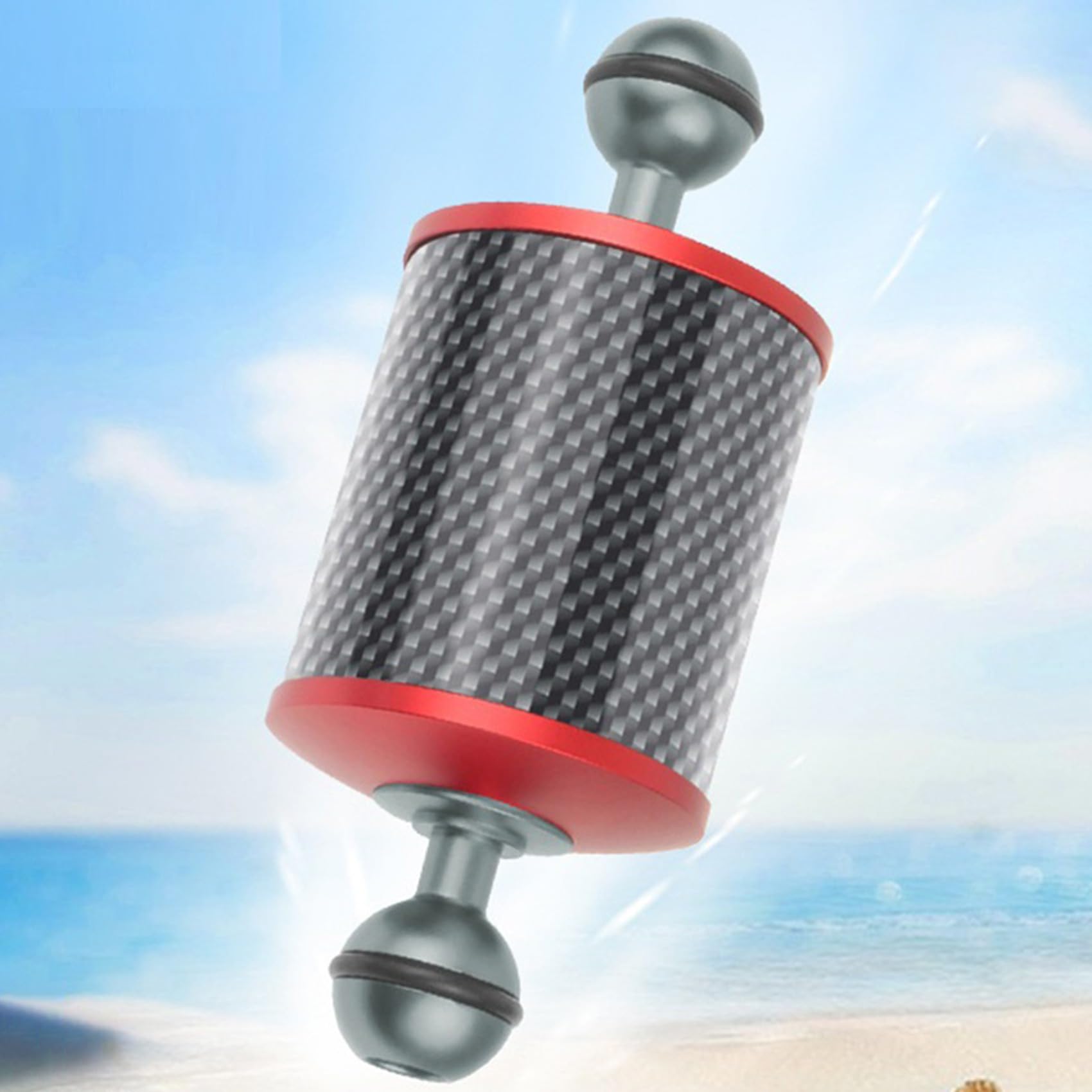 4X Brazo AcuáTico de Flotabilidad Flotador de Fibra de Carbono de 60 mm de DiáMetro 5 Pulgadas para Bandeja de CáMara DSLR, Accesorios de Buceo Submarino, Rojo